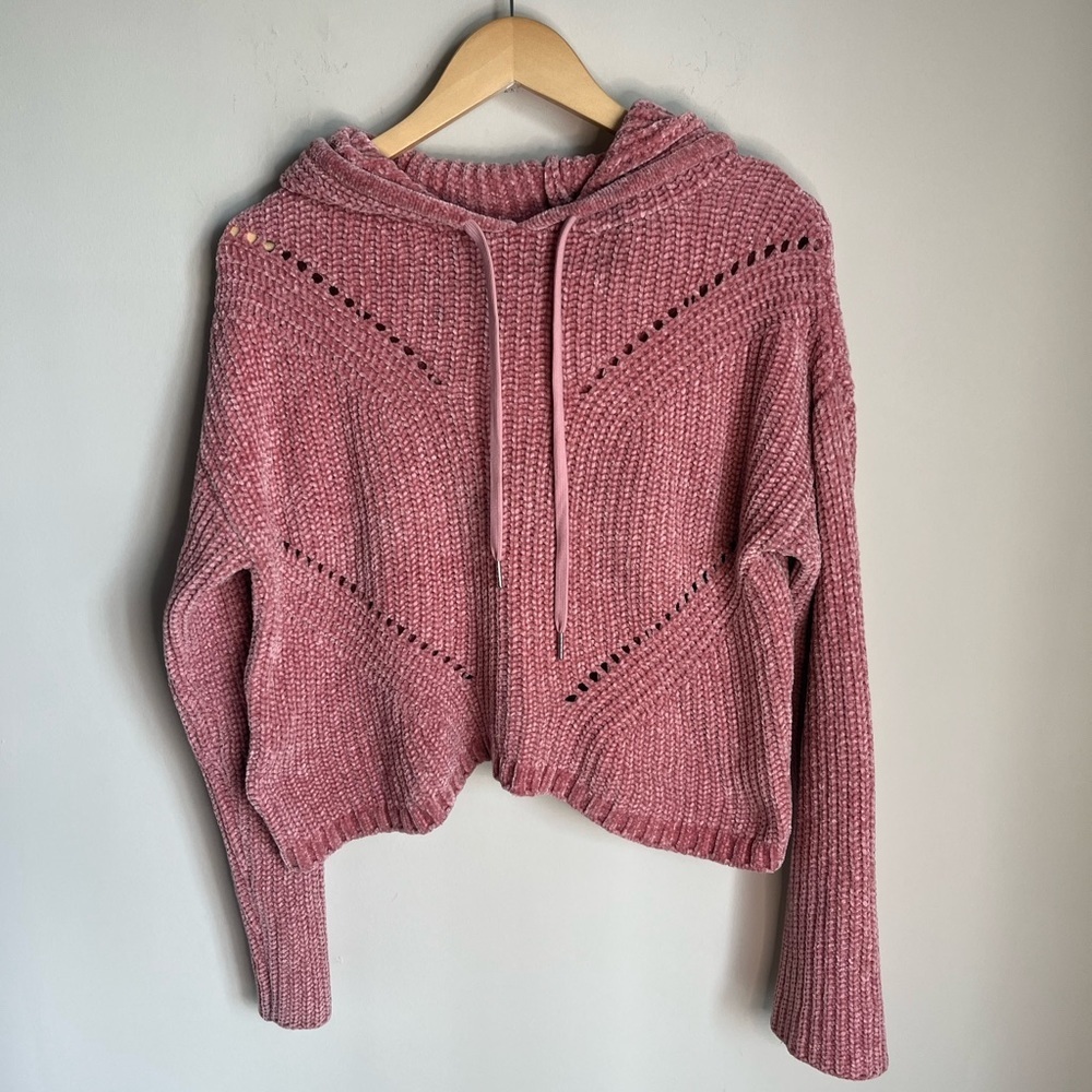 3/$25 LA Gold Slouchey Knit Cropped Hoodie